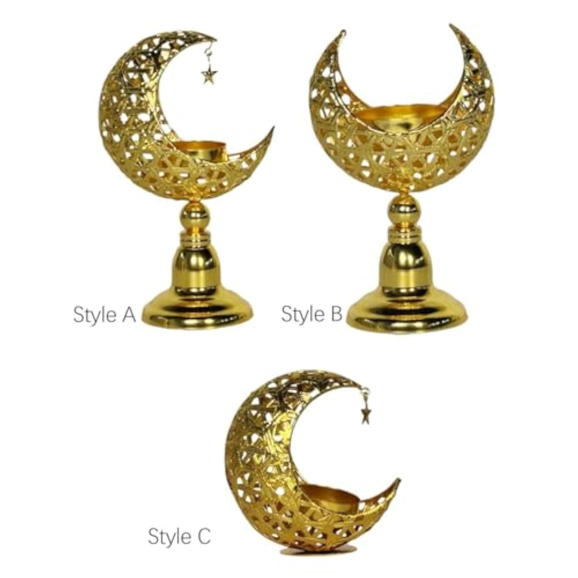 Moon Candle Holder Eid Mubarak Tea Light Holder for Indoor Party